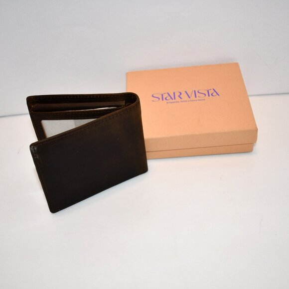 STAR VISTA Falcon V2 Vintage Slim Bifold Leather Wallet NWT - Picture 4 of 4